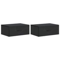 Sieninis naktinis staliukas 2 pcs Juoda 49 x 34,5 x 20 cm