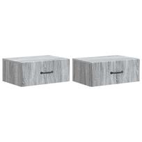 Sieninis naktinis staliukas 2 pcs Pilka sonoma ąžuolo