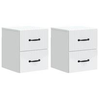 Sieninis naktinis staliukas 2 pcs Balta 34,5 x 33 x 40 cm