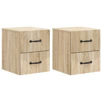 Sieninis naktinis staliukas su stalčių 2 pcs Sonoma ąžuolas