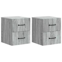 Sieninis naktinis staliukas 2 pcs Pilka sonoma ąžuolo