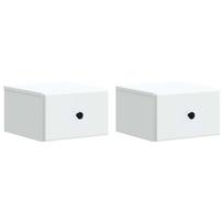 Sieninis naktinis staliukas 2 pcs Balta 34,5 x 33 x 20 cm