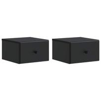 Sieninis naktinis staliukas 2 pcs Juoda 34,5 x 33 x 20 cm