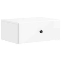Sieninis naktinis staliukas Itin blizgi balta 49 x 34,5 x 20 cm