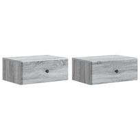 Sieninis naktinis staliukas 2 pcs Pilka sonoma ąžuolo