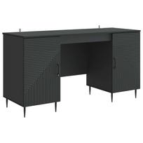 Stalas su lentyna Juoda 142,5 x 50 x 75 cm Apdirbta mediena