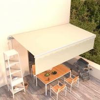 Automatiniu būdu ištraukiama markizė su uždanga, kreminė, 6x3m