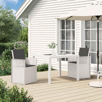 Sodo valgomojo komplektas 3 pcs Balta ir antracito PP