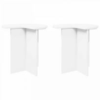 Šoninis stalas 2 pcs Balta Ø 39 x 38 cm Apdirbta mediena