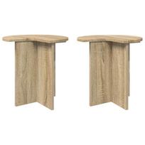 Šoninis stalas su saugykla 2 pcs Sonoma ąžuolas Ø 39 x 38 cm