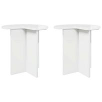 Šoninis stalas su saugykla 2 pcs Itin blizgi balta Ø 39 x 38 cm
