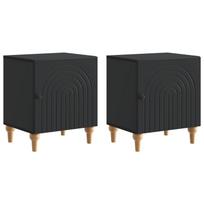 Šalia lovos spintelė 2 pcs Juoda 43 x 34,5 x 50 cm