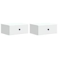 Sieninis naktinis staliukas 2 pcs Balta 49 x 34,5 x 20 cm