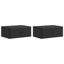 Sieninis naktinis staliukas 2 pcs Juoda 49 x 34,5 x 20 cm
