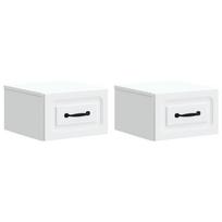 Sieninis naktinis staliukas 2 pcs Balta 34,5 x 33 x 20 cm