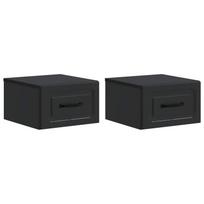Sieninis naktinis staliukas 2 pcs Juoda 34,5 x 33 x 20 cm