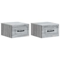 Sieninis naktinis staliukas 2 pcs Pilka sonoma ąžuolo