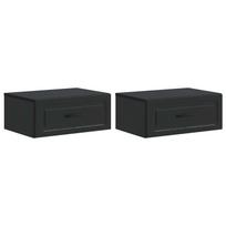 Sieninis naktinis staliukas 2 pcs Juoda 49 x 34,5 x 20 cm