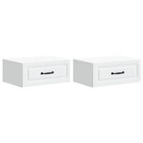 Sieninis naktinis staliukas 2 pcs Balta 49 x 34,5 x 20 cm