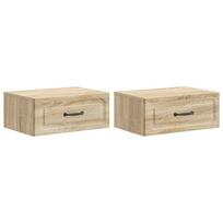 Sieninis naktinis staliukas su stalčių 2 pcs Sonoma ąžuolas