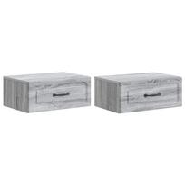 Sieninis naktinis staliukas 2 pcs Pilka sonoma ąžuolo
