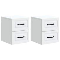 Sieninis naktinis staliukas 2 pcs Balta 34,5 x 33 x 40 cm