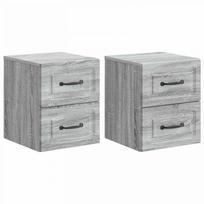 Sieninis naktinis staliukas 2 pcs Pilka sonoma ąžuolo