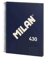 Sąsiuvinis su spirale ir kietu viršeliu MILAN 430, A4, 80 lapų, langeliais, mėlynos spalvos