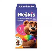 MEŠKIS maisto papildas VITAMINAI IR MINERALAI VAIKAMS, 50 guminukų