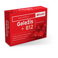 VIVAVIT maisto papildas GELEŽIS + B12, 30 kaps.