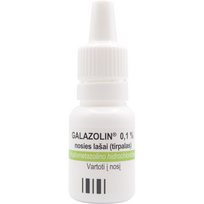GALAZOLIN 1 mg/ml nosies lašai (tirpalas) 10 ml