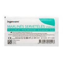 INGENCARE sterilios marlinės servetėlės, 8 sluoksnių, 10 cm x 20 cm, 5 vnt.