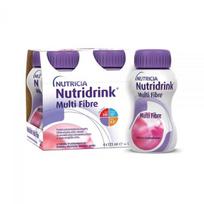 NUTRIDRINK gėrimas MULTI FIBRE, braškių skonio, 4 vnt. x 125 ml