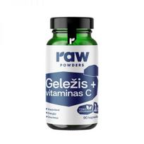 RAW POWDERS maisto papildas GELEŽIS + VITAMINAS C, 90 kaps.