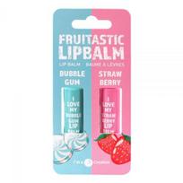 2K lūpų balzamas FRUITASTIC BUBBLE GUM & STRAWBERRY, 2 vnt.