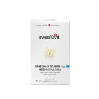 SWISSOVIT maisto papildas žuvų taukai OMEGA-3 TG 600 mg, 30 kaps.