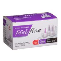 FEELFINE insulino adata PEN, 8 mm, 31G, 100 vnt.