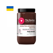 THE DOCTOR plaukų kaukė KERATINAS + ARGININAS + BIOTINAS, 946 ml