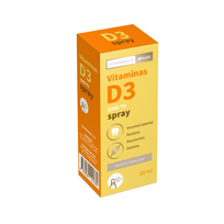 VIVAVIT purškiamas maisto papildas VITAMINAS D3 1000 TV, 20 ml, 111 papurškimų