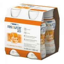 RESOURCE 2.0 gėrimas, abrikosų skonio, 4 vnt. x 200 ml
