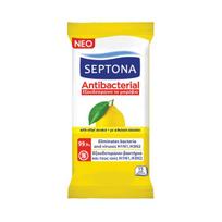 SEPTONA drėgnos antibakterinės servetėlės, citrinų kvapo, 15 vnt.