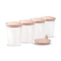 BABYONO indeliai motinos pienui, sultims ir maistui laikyti, 4 vnt. x 200 ml