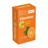 VIVAVIT maisto papildas VITAMINAS C, apelsinų skonio, 30 kramtomųjų tab.