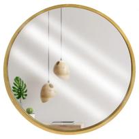 LOFT apvalus sieninis veidrodis su auksiniu rėmu, 50 cm