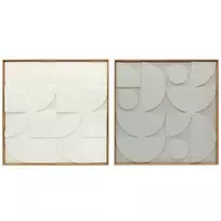 3D sienų dekoracija, 2 vnt. rinkinys, geometrinė, moderni, skirta svetainei, koridoriui, 80 x 3,5 x 80 cm, balta