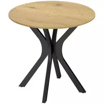 HOMCOM Valgomojo stalas, virtuvės apvalus stalas, modernaus dizaino, 78 cm x 78 cm x 75 cm, natūralios medienos
