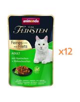 ANIMONDA Vom Feinsten Fines mit Filets Adult Triušio ir vištienos filė 12 x 85 g šlapias kačių ėdalas