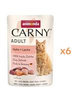 ANIMONDA Carny Adult Pouch Vištiena ir lašiša 6x85g drėgnas maistas katėms