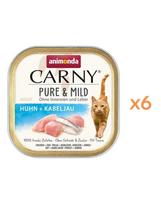 ANIMONDA Carny Pure & Mild Vištiena ir menkė 6x100g drėgnas maistas katėms