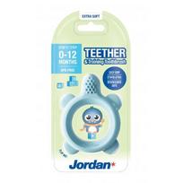 Jordan Ypač minkštas kramtukas kūdikiams ir pirmasis dantų šepetėlis Teether and Training Toothbrush Extra Soft Baby Blue